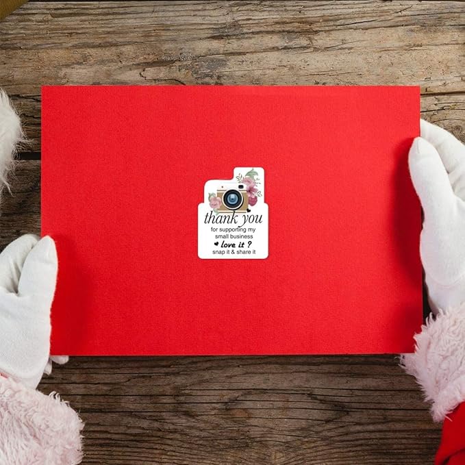 Thank You Snap & Share Stickers – 500 Pack (2×1.6 inch)