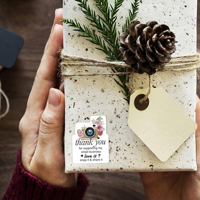 Thank You Snap & Share Stickers – 500 Pack (2×1.6 inch)