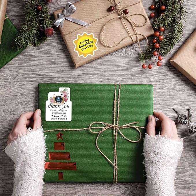 Thank You Snap & Share Stickers – 500 Pack (2×1.6 inch)