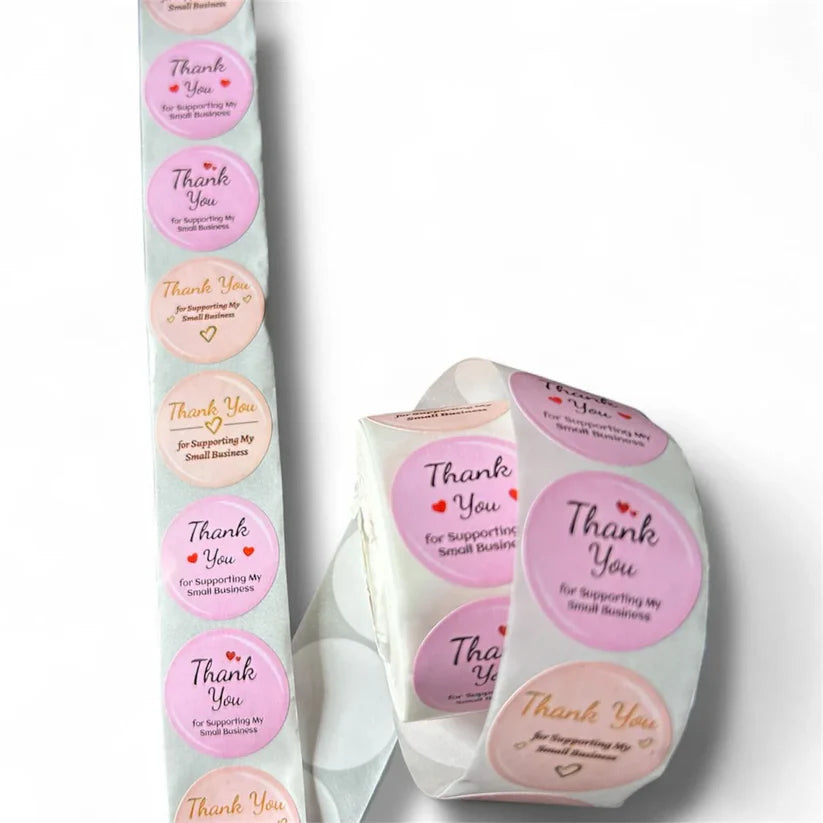 Thank You Stickers & Labels for Packaging (500 Sticker Roll of 1 Inch)