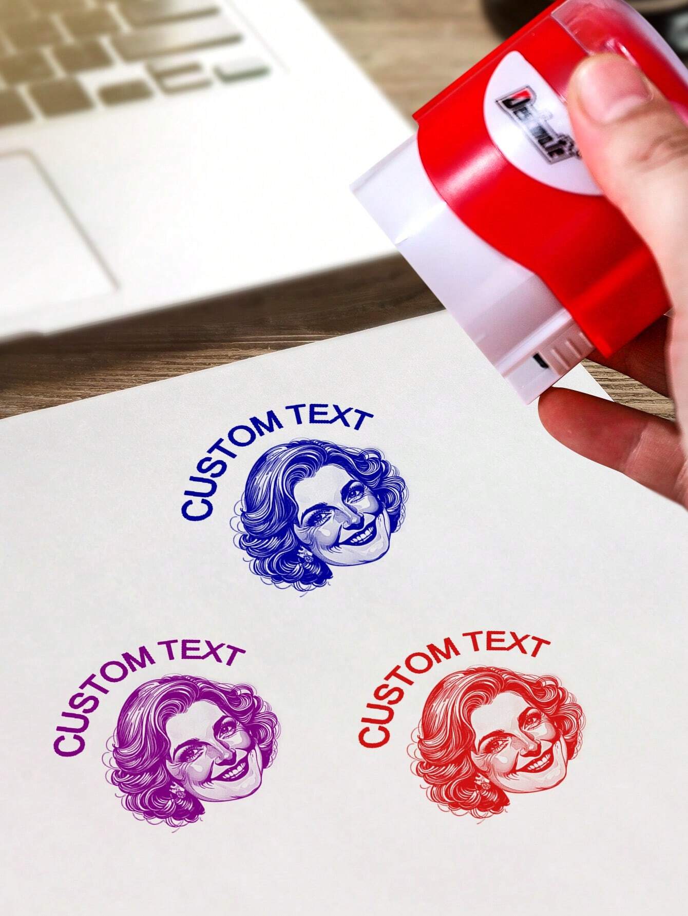 Self Inking Face & Logo Stamp By StampMyMark®