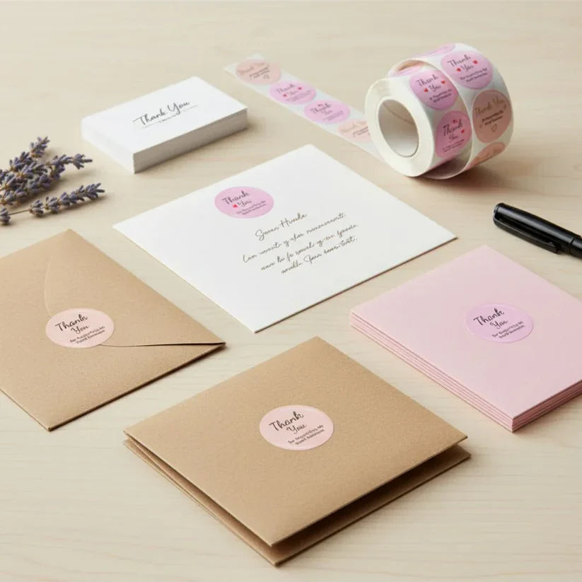 Thank You Stickers & Labels for Packaging (500 Sticker Roll of 1 Inch)
