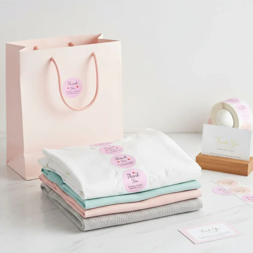 Thank You Stickers & Labels for Packaging (500 Sticker Roll of 1 Inch)