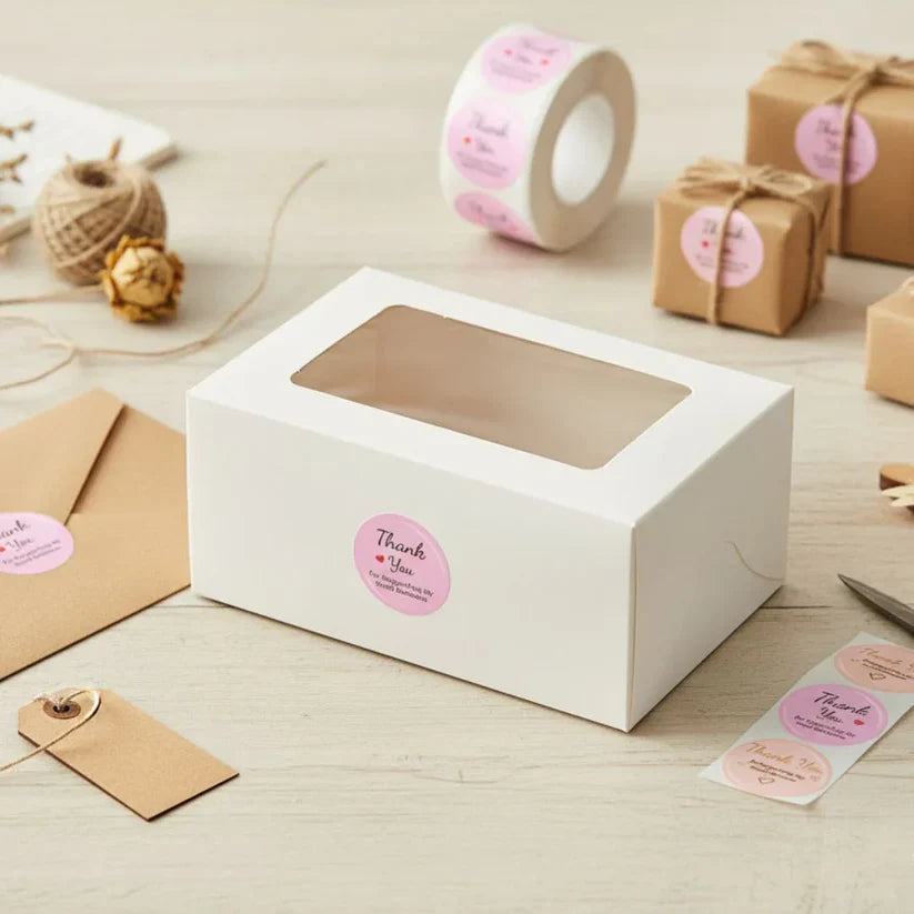 Thank You Stickers & Labels for Packaging (500 Sticker Roll of 1 Inch)