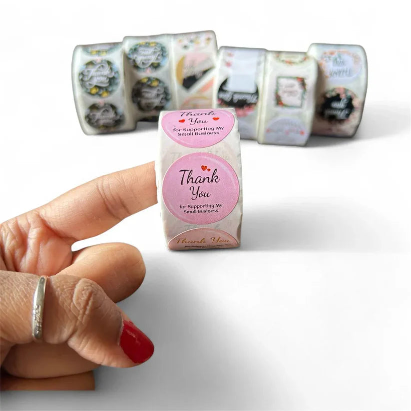 Thank You Stickers & Labels for Packaging (500 Sticker Roll of 1 Inch)