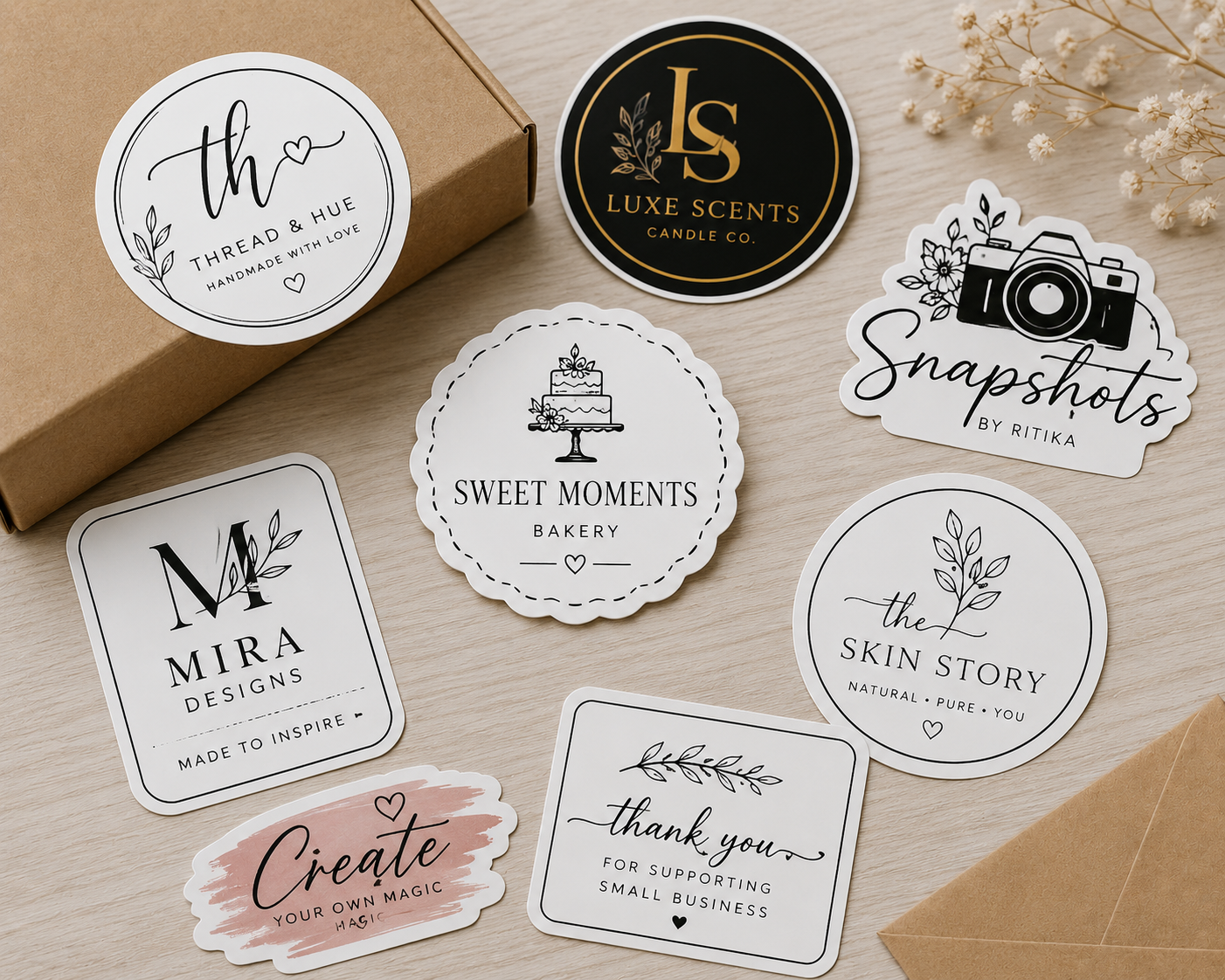 Custom Logo Stickers (500 PCS)  by StampMyMark®