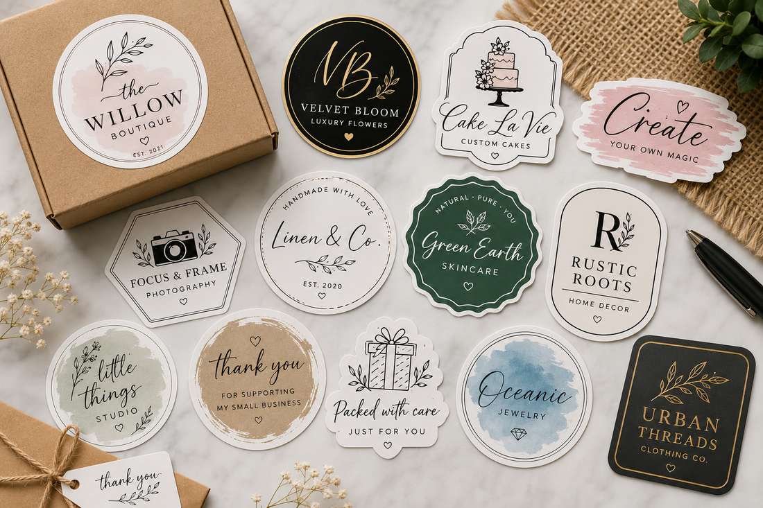 Custom logo stickers — 500 pcs