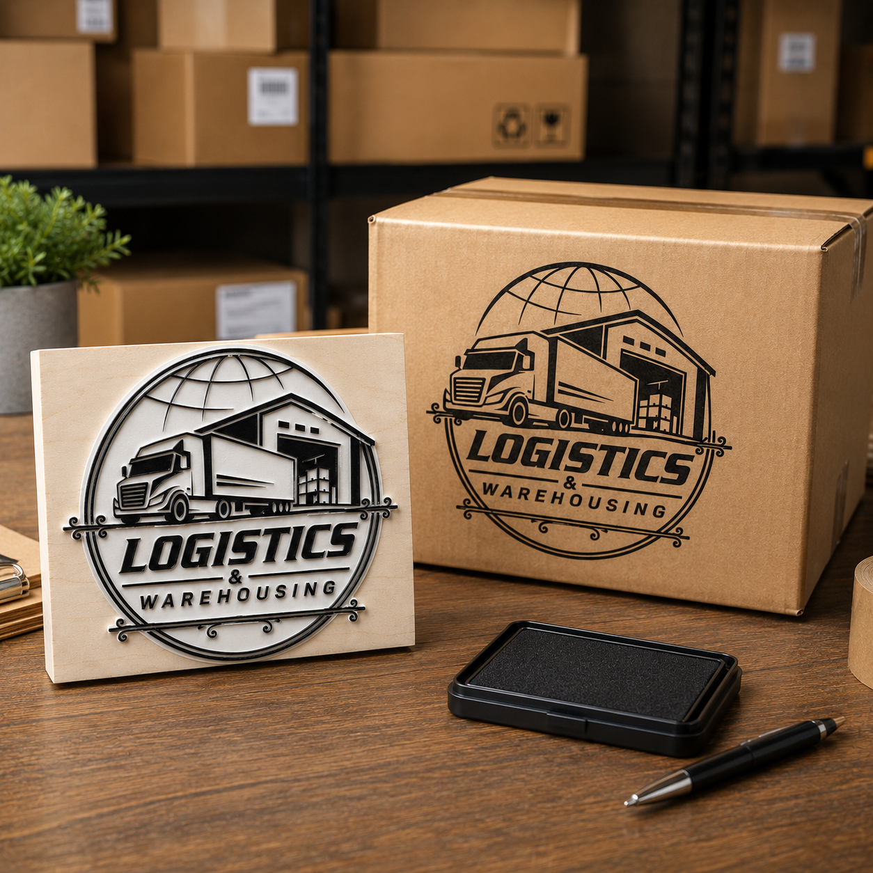 Big Custom Stamp for Logistics & Warehousing | Logo Stamp – StampMyMark®