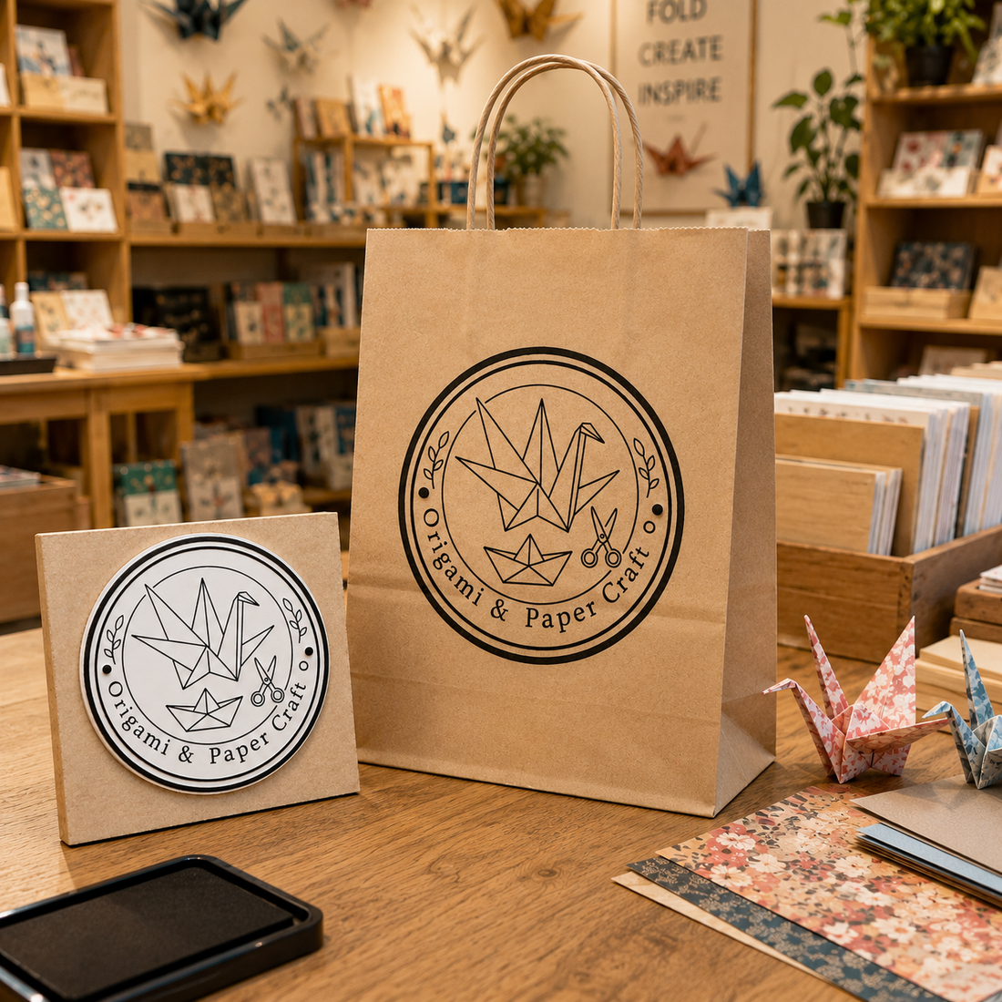 Big Custom Stamp for Origami & Paper Craft Business | Logo Stamp – StampMyMark®