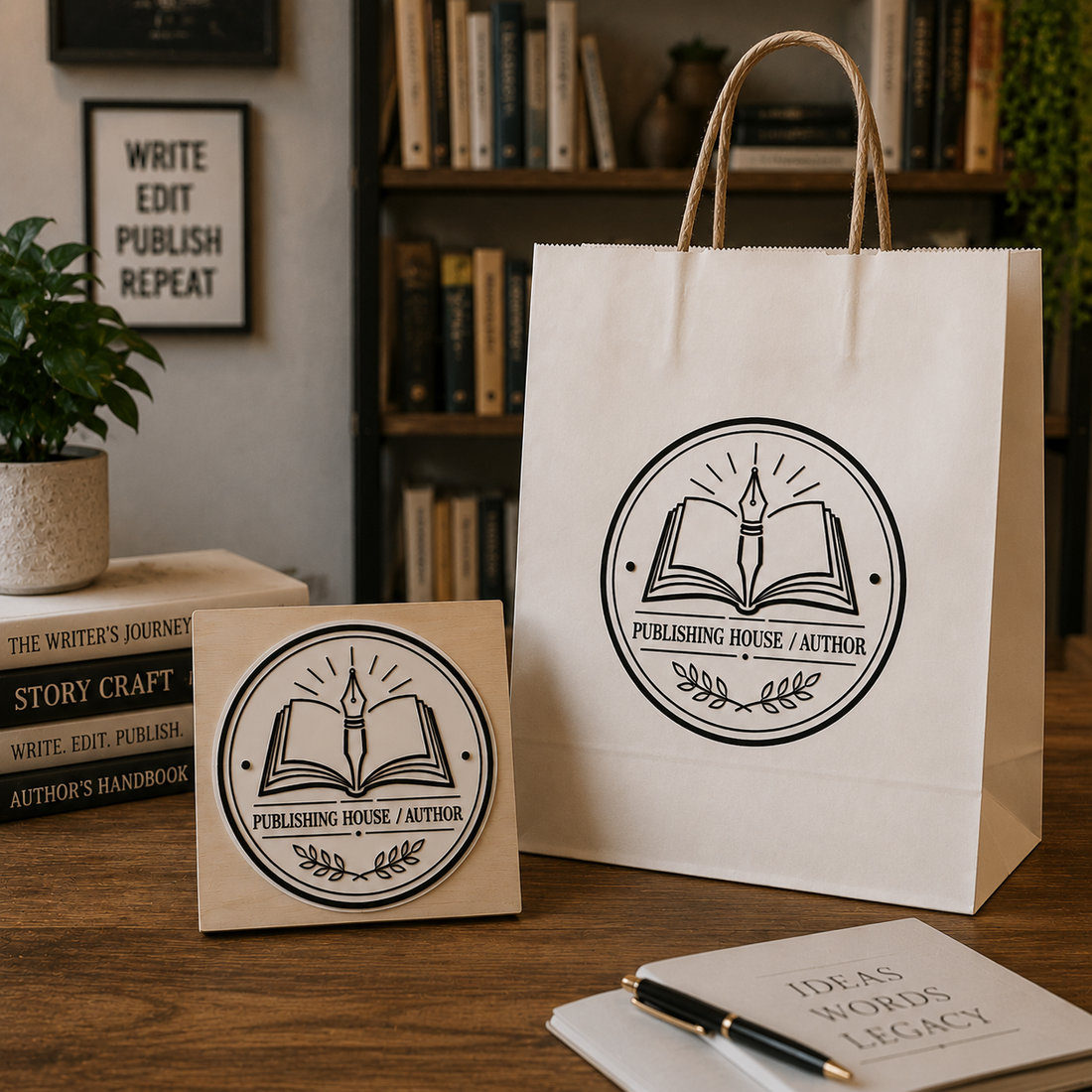Big Custom Stamp for Publishing House / Author | Logo Stamp – StampMyMark®