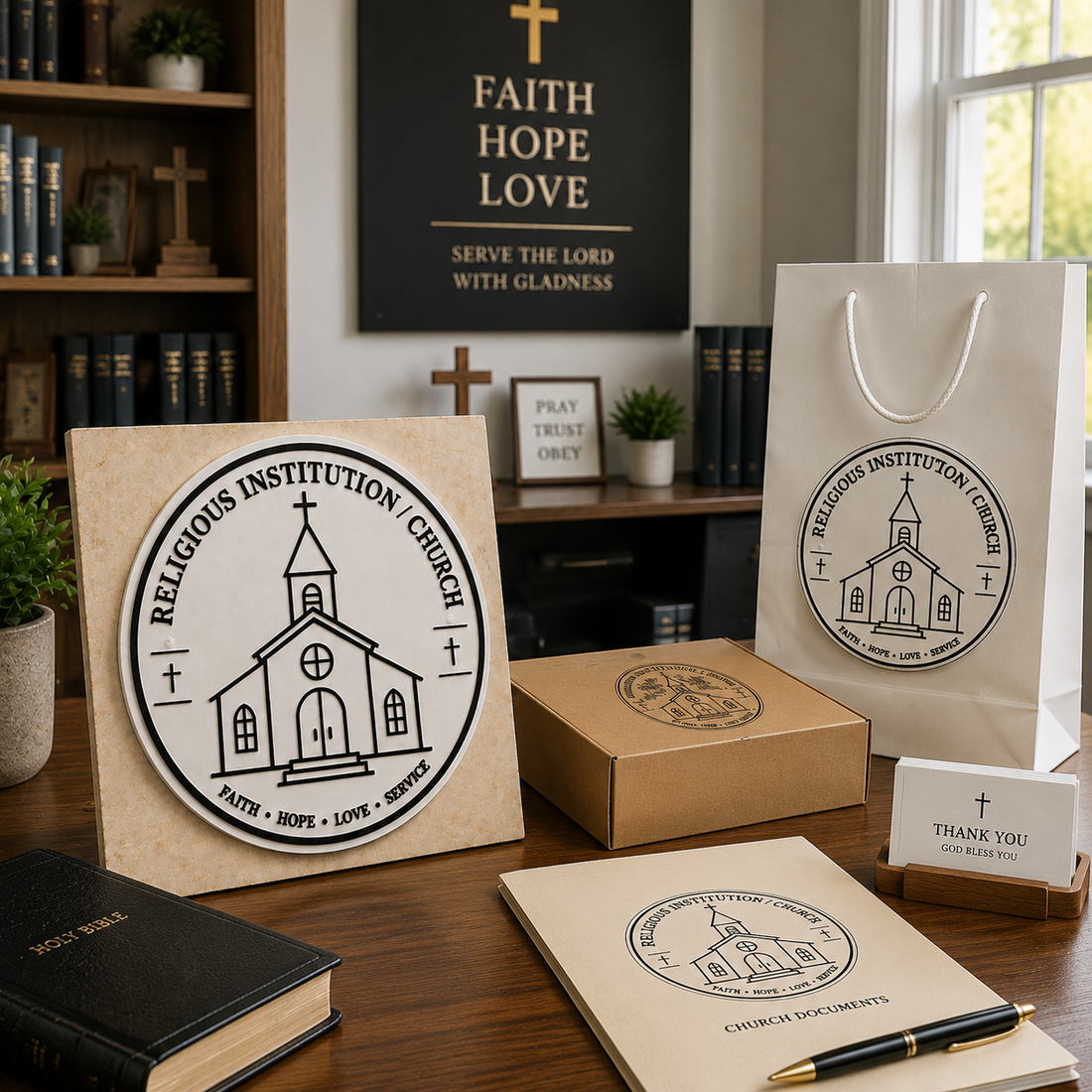 Big Custom Stamp for Religious Institution / Church | Logo Stamp – StampMyMark®