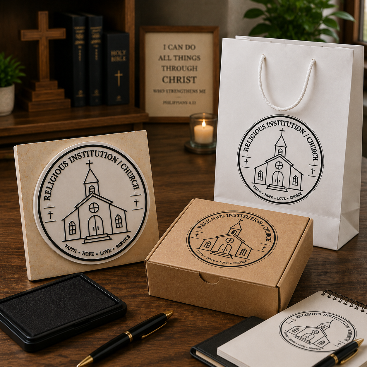Big Custom Stamp for Religious Institution / Church | Logo Stamp – StampMyMark®