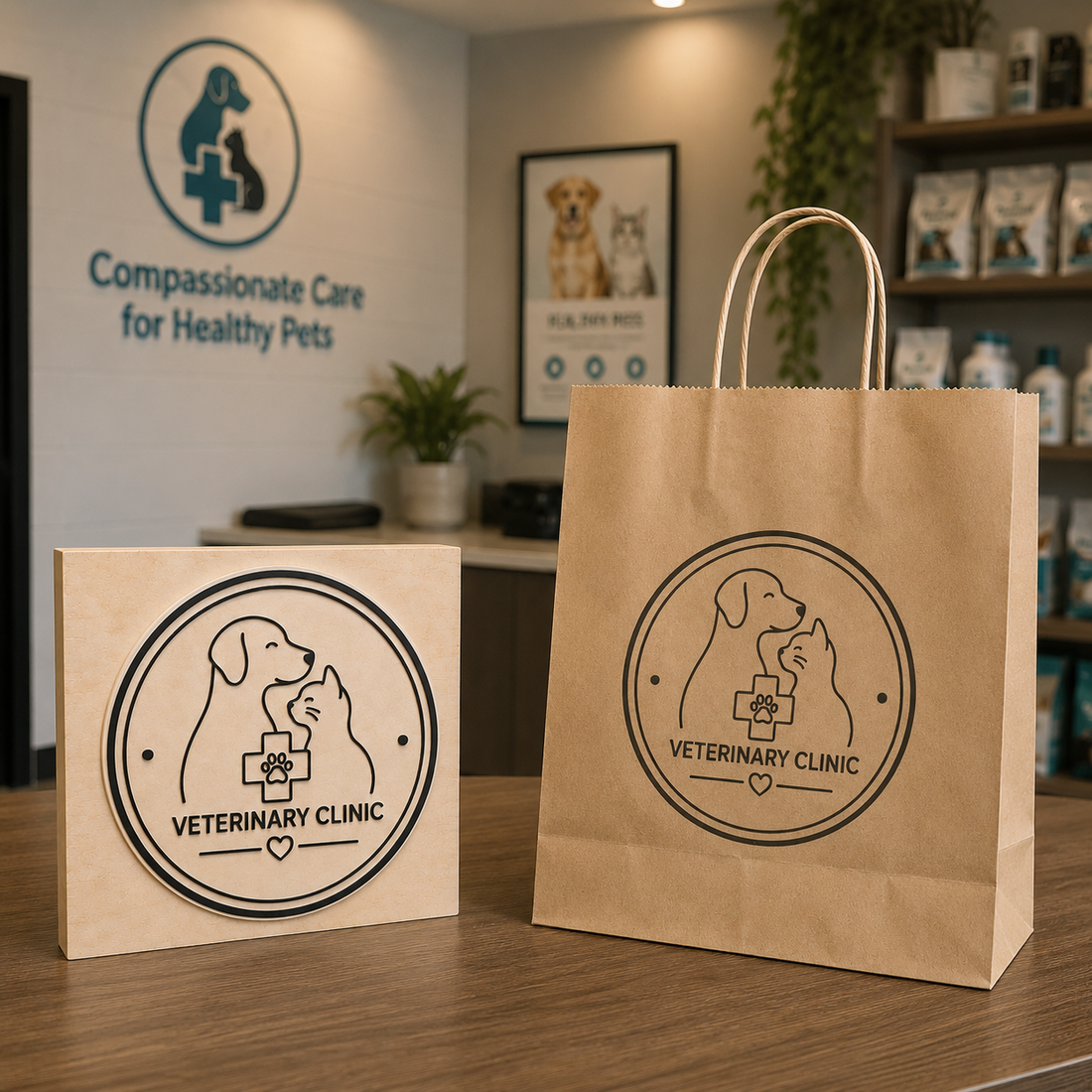 Big Custom Stamp for Veterinary Clinic | Logo Stamp – StampMyMark®