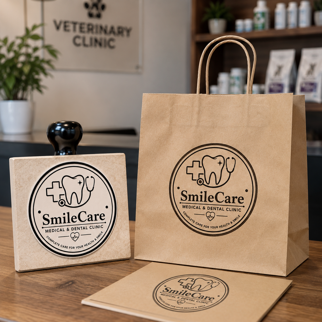 Big Custom Stamp for Medical Clinic / Dental Office | Logo Stamp – StampMyMark®