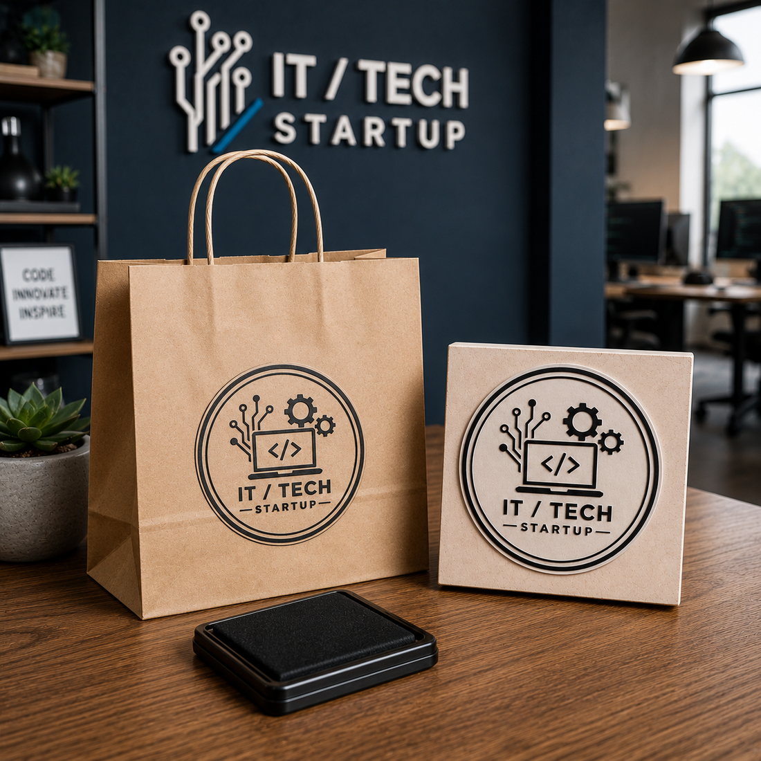 Big Custom Stamp for IT / Tech Startup | Logo Stamp – StampMyMark®