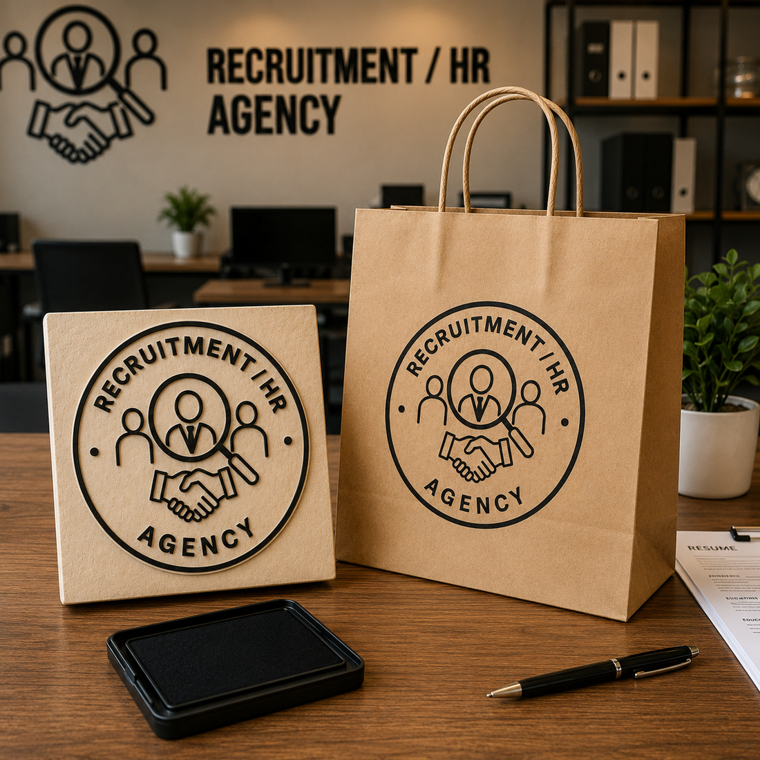 Big Custom Stamp for Recruitment / HR Agency | Logo Stamp – StampMyMark®