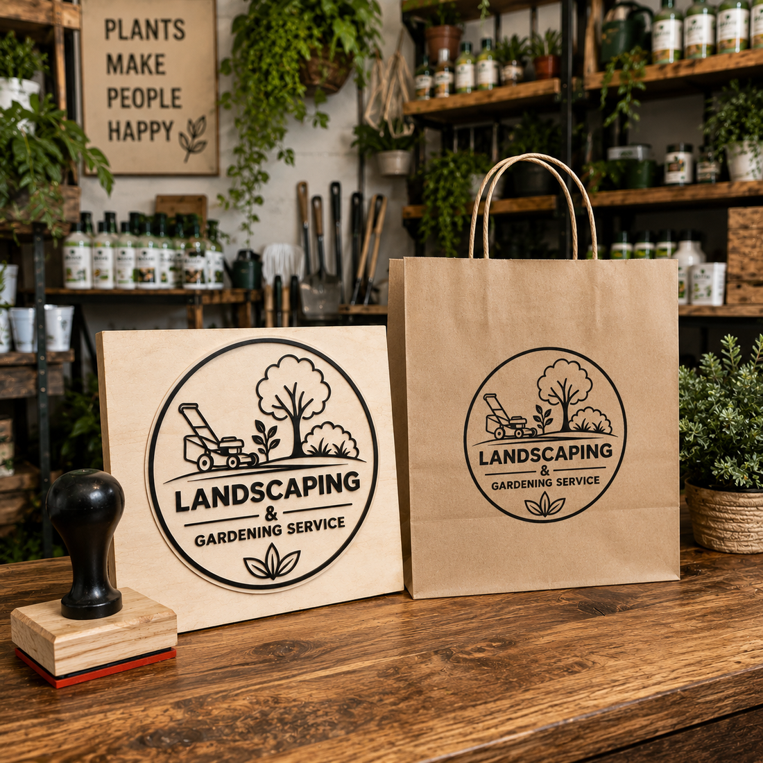 Big Custom Stamp for Landscaping & Gardening Service | Logo Stamp – StampMyMark®