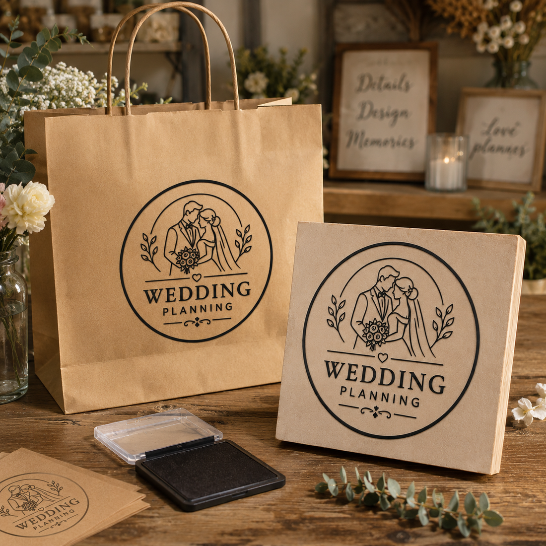 Big Custom Stamp for Wedding Planning Business | Logo Stamp – StampMyMark®