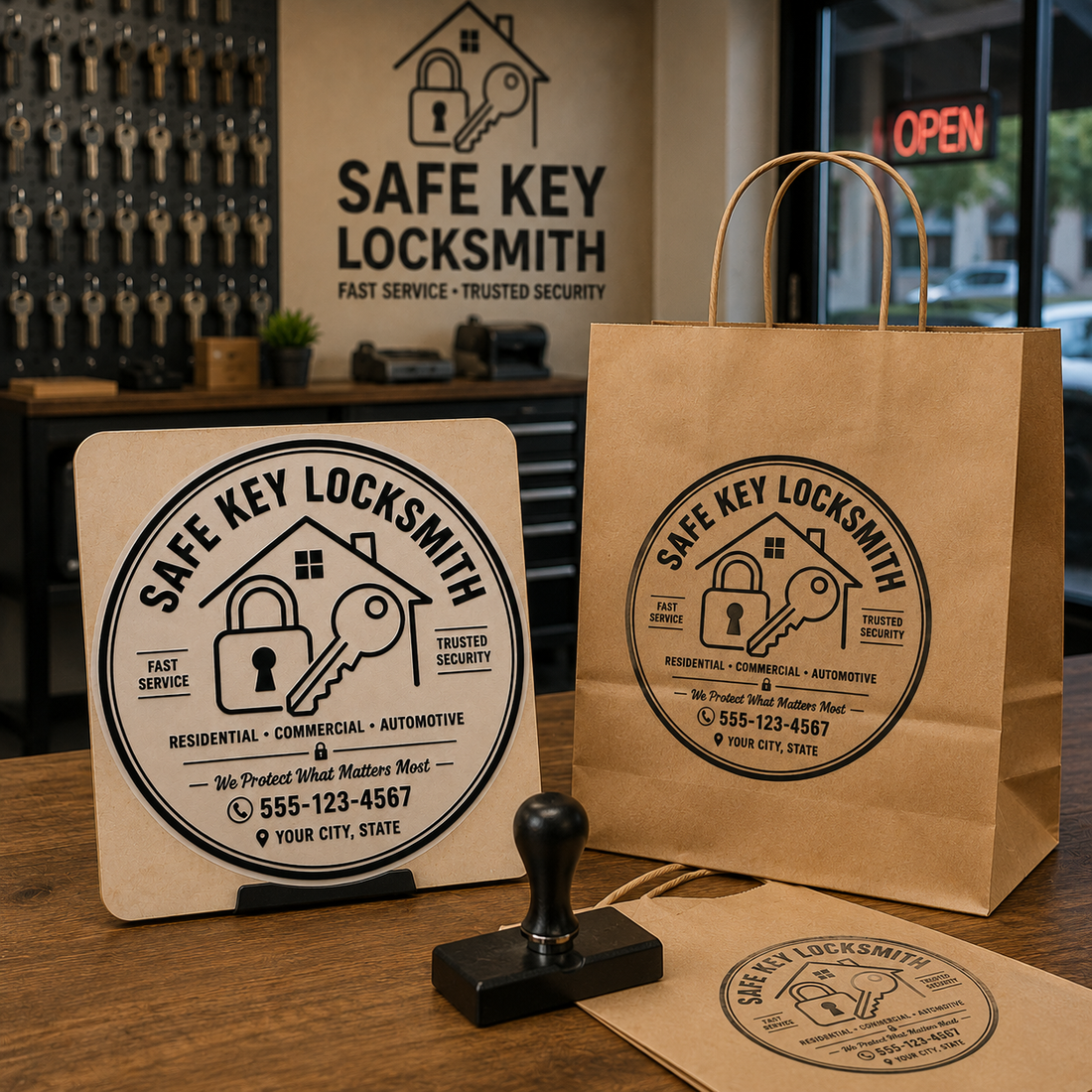 Big Custom Stamp for Locksmith Business | Logo Stamp – StampMyMark®