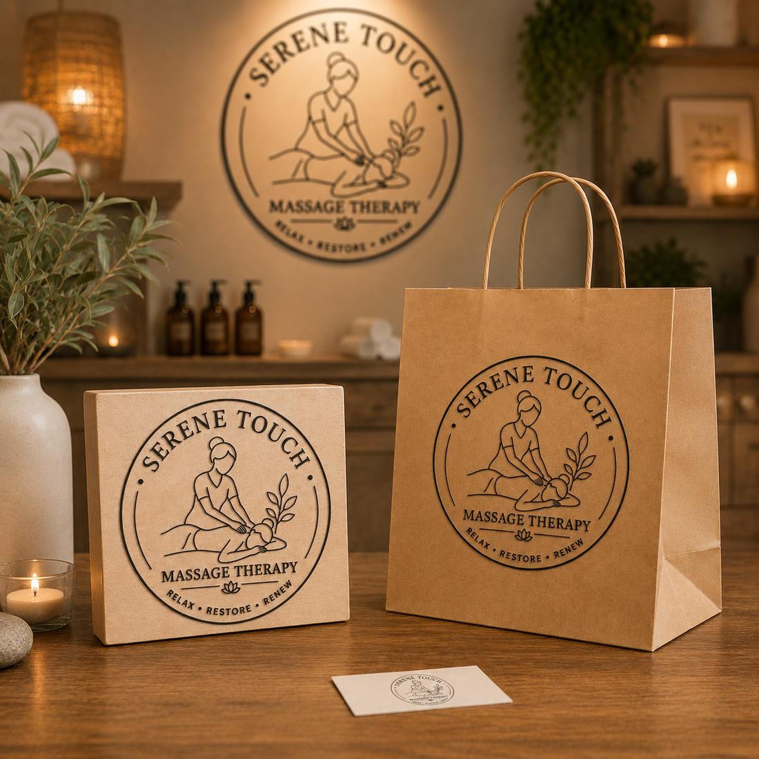 Big Custom Stamp for Massage Therapy Business | Logo Stamp – StampMyMark®