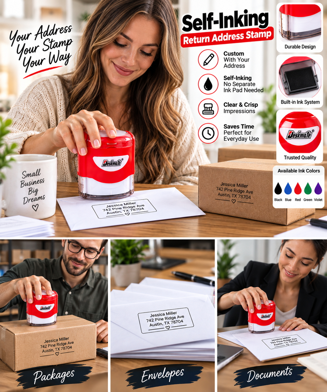 Self-Inking Return Address Stamp – Personalized