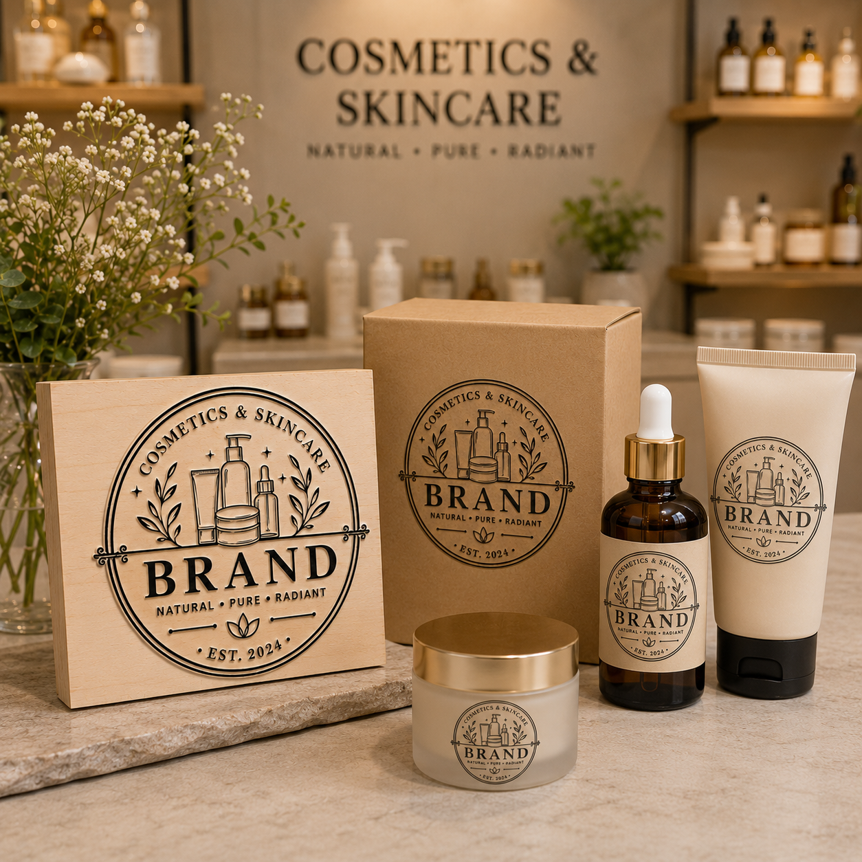 Big Custom Stamp for Cosmetics & Skincare Brand | Logo Stamp – StampMyMark®