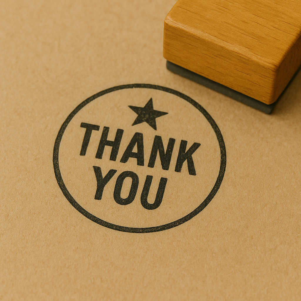 Custom Thank-You Packaging Stamp