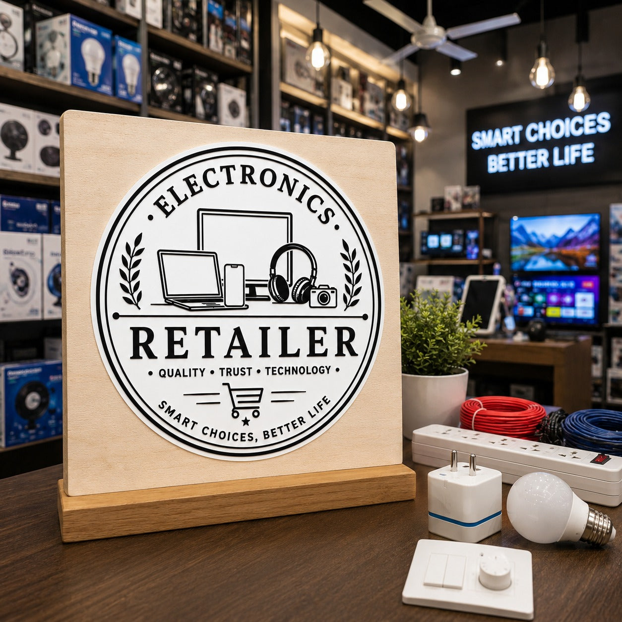 Big Custom Stamp for Electronics Retailer | Logo Stamp – StampMyMark®