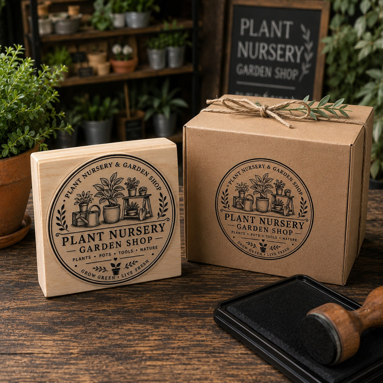 Big Custom Stamp for Plant Nursery / Garden Shop | Logo Stamp – StampMyMark®