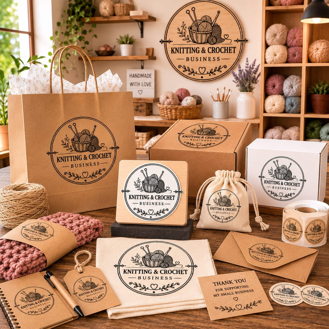 Big Custom Stamp for Knitting & Crochet Business | Logo Stamp – StampMyMark®