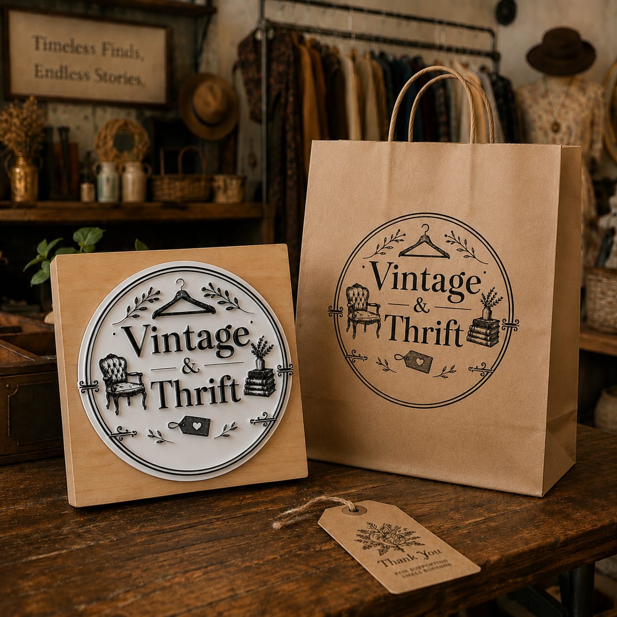 Big Custom Stamp for Vintage & Thrift Store | Logo Stamp – StampMyMark®