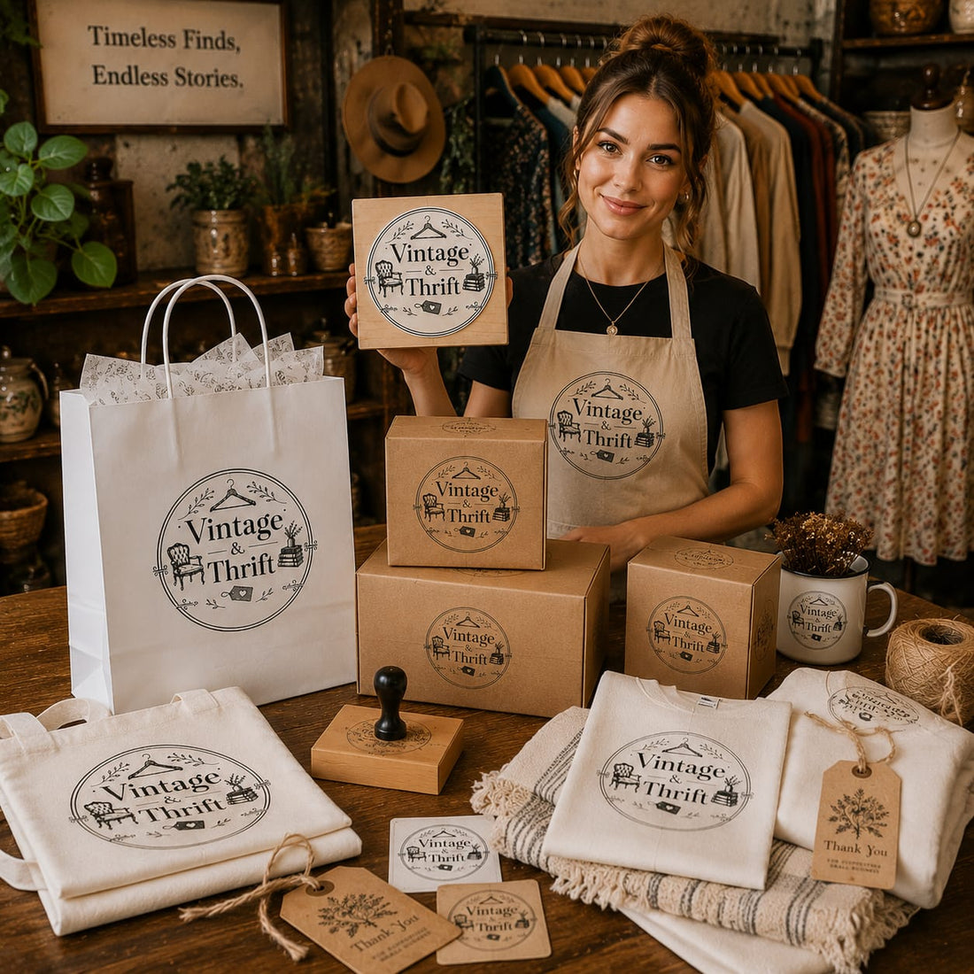 Big Custom Stamp for Vintage & Thrift Store | Logo Stamp – StampMyMark®