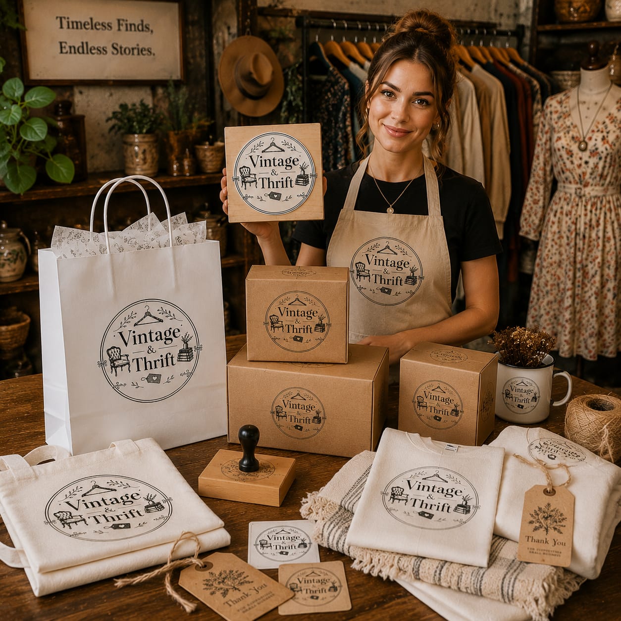 Big Custom Stamp for Vintage & Thrift Store | Logo Stamp – StampMyMark®