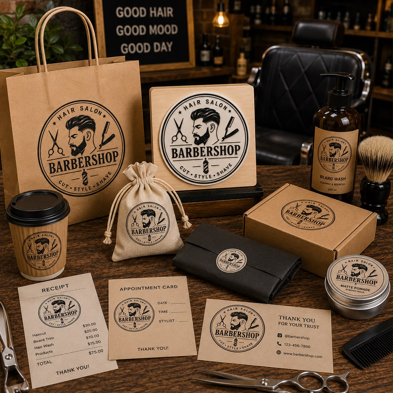 Big Custom Stamp for Hair Salon / Barbershop | Logo Stamp – StampMyMark®