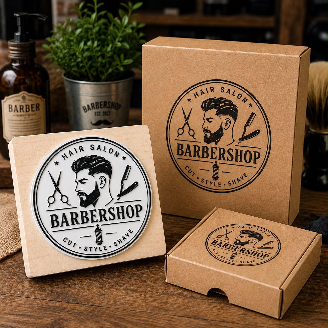 Big Custom Stamp for Hair Salon / Barbershop | Logo Stamp – StampMyMark®