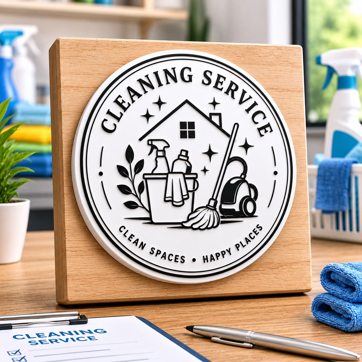 Big Custom Stamp for Cleaning Service Business | Logo Stamp – StampMyMark®