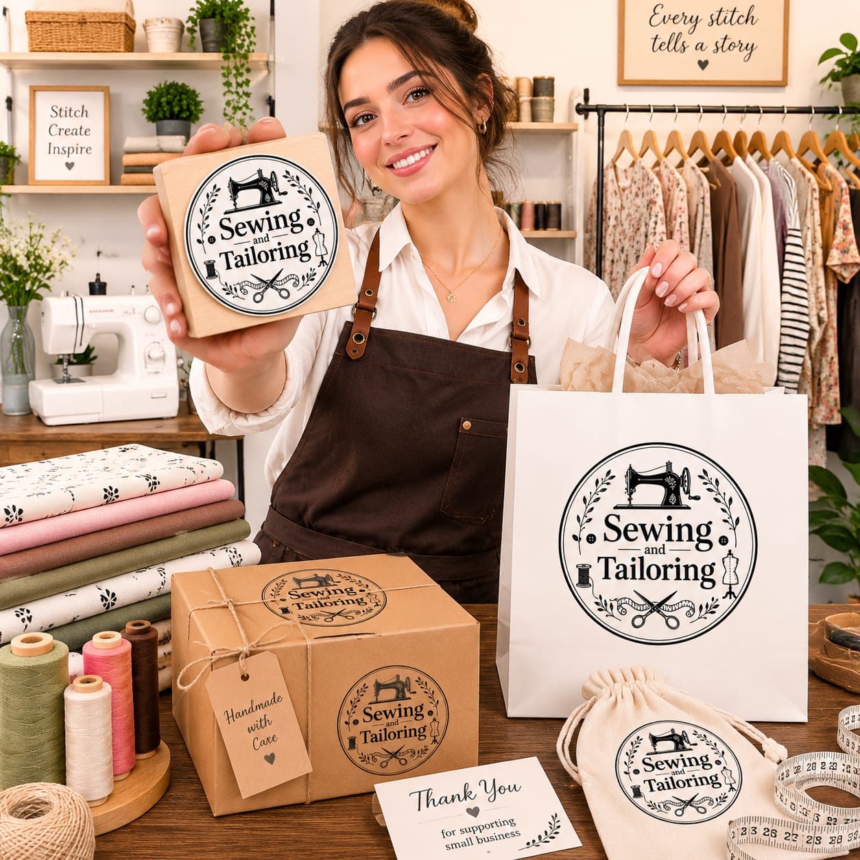 Big Custom Stamp for Sewing & Tailoring Business | Logo Stamp – StampMyMark®