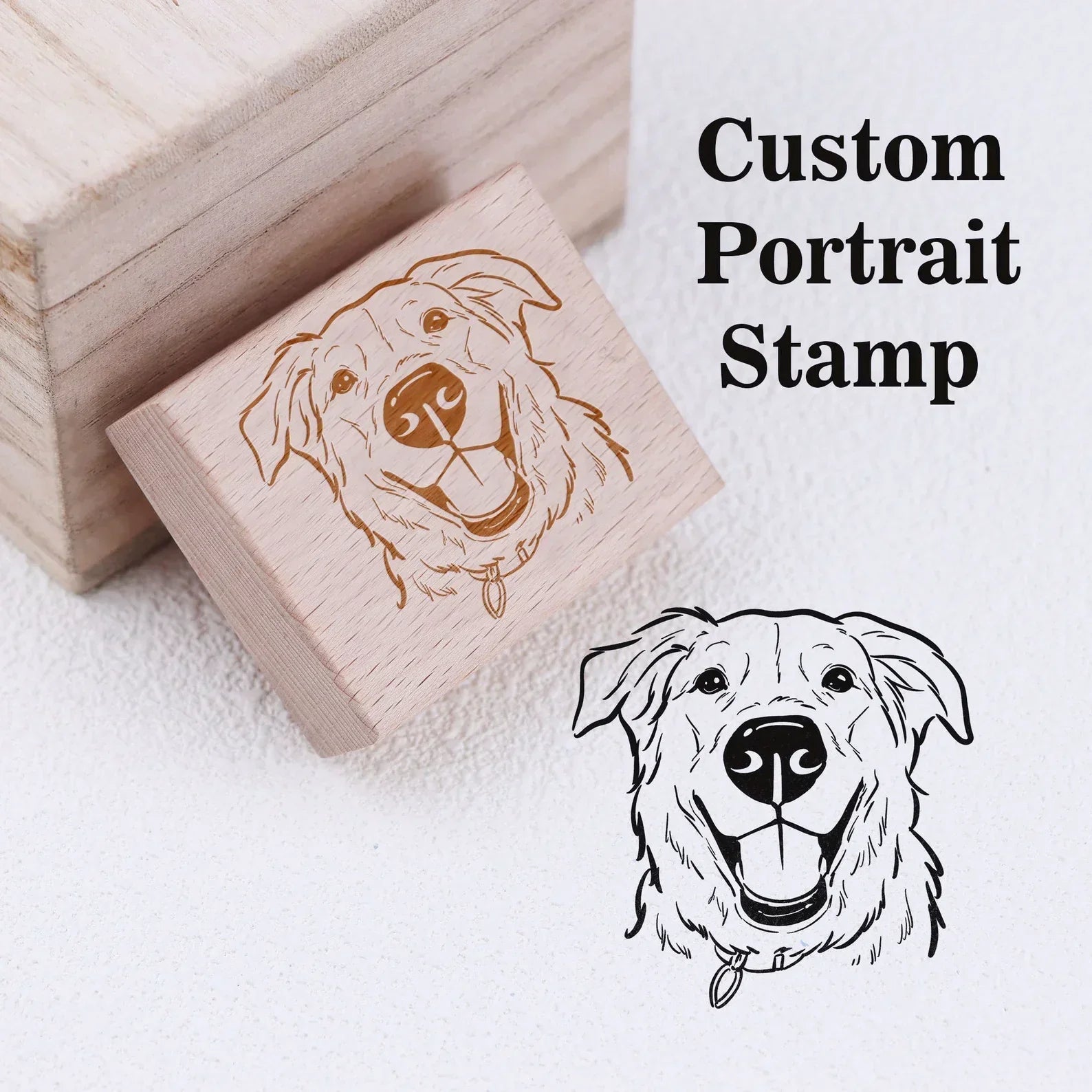 Wooden Rubber Face & Logo Stamp By StampMyMark®