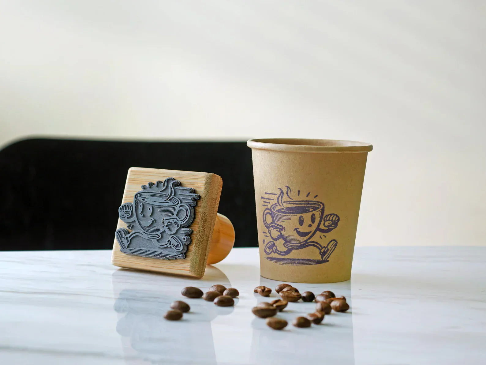 Wooden Rubber Face & Logo Stamp By StampMyMark®
